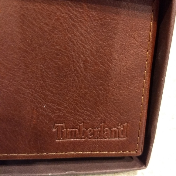 Timberland Slim Bifold Wallet Brown Leather NIB - Picture 8 of 8